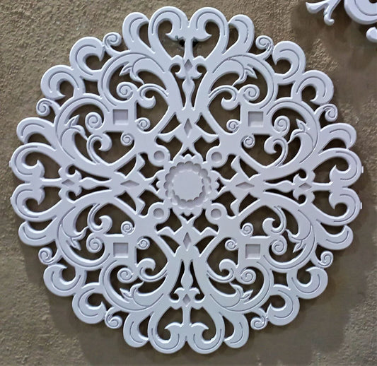 StyleX DAHLIA Design White PVC Mandala Wall Art - Single